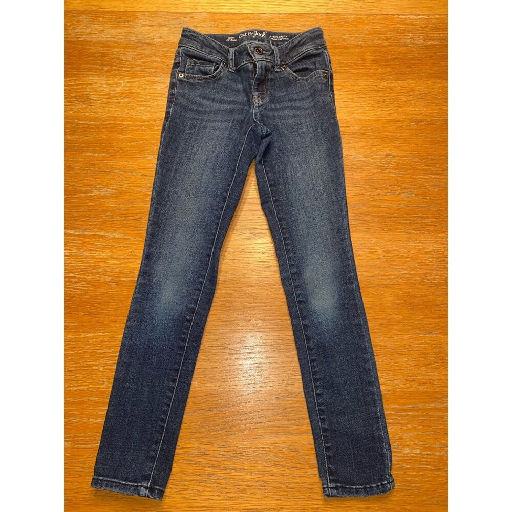 Cat & Jack Skinny Fit Dark Wash Denim Jeans For Girls Size 8